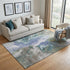 5' X 8' Blue Gray And Ivory Abstract Washable Area Rug With UV Protection