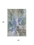 5' X 8' Blue Gray And Ivory Abstract Washable Area Rug With UV Protection