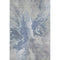 5' X 8' Denim Blue Ivory And Linen Abstract Washable Area Rug With UV Protection