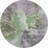 8' Green Purple And Ivory Abstract Washable Round Rug With UV Protection