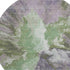 8' Green Purple And Ivory Abstract Washable Round Rug With UV Protection