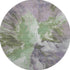8' Green Purple And Ivory Abstract Washable Round Rug With UV Protection