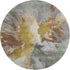 8' Gold Ivory And Gray Abstract Washable Round Rug With UV Protection