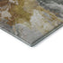 8' Gold Ivory And Gray Abstract Washable Round Rug With UV Protection