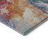9' X 12' Orange Red And Teal Abstract Washable Area Rug With UV Protection