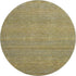 8' Sage Gold And Khaki Striped Washable Round Rug With UV Protection