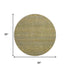 8' Sage Gold And Khaki Striped Washable Round Rug With UV Protection