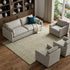 8' X 10' Beige Gray And Khaki Striped Washable Area Rug With UV Protection