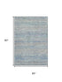 5' X 8' Blue Gray And Ivory Striped Washable Area Rug With UV Protection