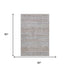5' X 8' Linen Gray And Taupe Striped Washable Area Rug With UV Protection