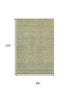 8' X 10' Wheat Gold And Green Striped Washable Area Rug With UV Protection
