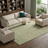 8' X 10' Wheat Gold And Green Striped Washable Area Rug With UV Protection