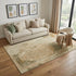 5' X 8' Brown And Beige Abstract Washable Area Rug With UV Protection