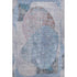 5' X 8' Blue Gray And Charcoal Abstract Washable Area Rug With UV Protection
