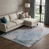 8' X 10' Blue Gray And Charcoal Abstract Washable Area Rug With UV Protection