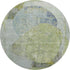 8' Green Purple And Silver Abstract Washable Round Rug With UV Protection