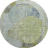 8' Green Purple And Silver Abstract Washable Round Rug With UV Protection