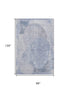 8' X 10' Sky Blue Gray And Silver Abstract Washable Area Rug With UV Protection