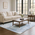 8' X 10' Sky Blue Gray And Silver Abstract Washable Area Rug With UV Protection