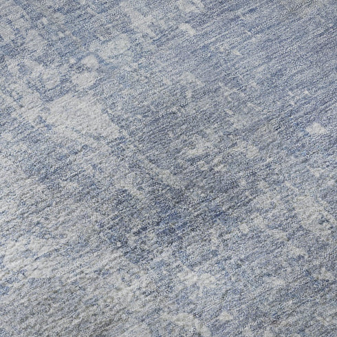 8' X 10' Sky Blue Gray And Silver Abstract Washable Area Rug With UV Protection