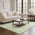 9' X 12' Sage Blue And Copper Floral Medallion Washable Area Rug With UV Protection