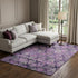8' X 10' Eggplant Lavender And Gray Ikat Washable Area Rug With UV Protection