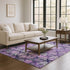 8' X 10' Eggplant Lavender And Gray Ikat Washable Area Rug With UV Protection