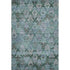 5' X 8' Emerald Teal And Gray Ikat Washable Area Rug With UV Protection