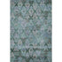 5' X 8' Emerald Teal And Gray Ikat Washable Area Rug With UV Protection