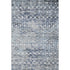 5' X 8' Blue Ivory And Gray Geometric Washable Area Rug With UV Protection
