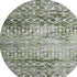 8' Olive Green Ivory And Gray Geometric Washable Round Rug With UV Protection