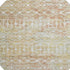 8' Peach Ivory And Gold Geometric Washable Round Rug With UV Protection