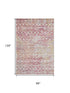 8' X 10' Pink Ivory And Wheat Geometric Washable Area Rug With UV Protection