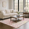 8' X 10' Pink Ivory And Wheat Geometric Washable Area Rug With UV Protection