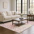 8' X 10' Pink Ivory And Wheat Geometric Washable Area Rug With UV Protection