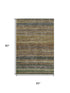 5' X 8' Brown Gold And Gray Striped Washable Area Rug With UV Protection