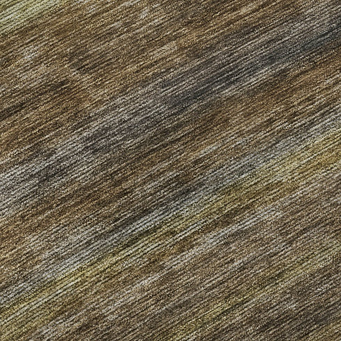 5' X 8' Brown Gold And Gray Striped Washable Area Rug With UV Protection