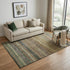 5' X 8' Brown Gold And Gray Striped Washable Area Rug With UV Protection