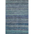 5' X 8' Blue Teal And Gray Striped Washable Area Rug With UV Protection