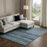 8' X 10' Blue Teal And Gray Striped Washable Area Rug With UV Protection