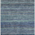 8' X 10' Blue Teal And Gray Striped Washable Area Rug With UV Protection