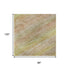 8' X 10' Gold Blush And Teal Striped Washable Area Rug With UV Protection