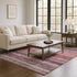 9' X 12' Rust Gray And Blush Striped Washable Area Rug With UV Protection