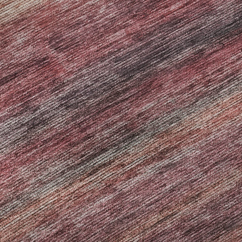9' X 12' Rust Gray And Blush Striped Washable Area Rug With UV Protection