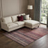 9' X 12' Rust Gray And Blush Striped Washable Area Rug With UV Protection