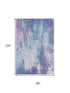 8' X 10' Blue Blush And Ivory Abstract Washable Area Rug With UV Protection