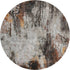 8' Gray Rust And Ivory Abstract Washable Round Rug With UV Protection