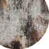 8' Gray Rust And Ivory Abstract Washable Round Rug With UV Protection