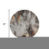 8' Gray Rust And Ivory Abstract Washable Round Rug With UV Protection
