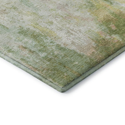 8' X 10' Sage Wheat And Ivory Abstract Washable Area Rug With UV Protection